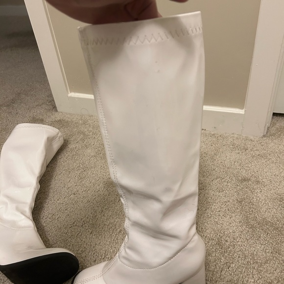 White Knee-High Women's Boots - Picture 6 of 15